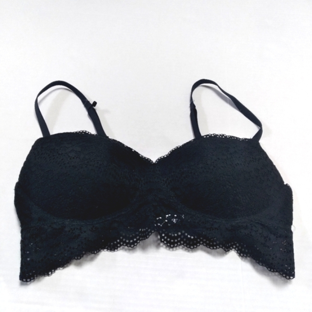 Xhilaration Black Lace Longline Bra Size 34C